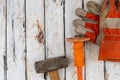 Many assorted hand tools for rustic jobs Royalty Free Stock Photo