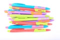 Many Ball Pen on white Background Royalty Free Stock Photo