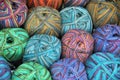 Many balls of colored wool Royalty Free Stock Photo