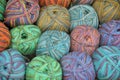 Many balls of colored wool Royalty Free Stock Photo