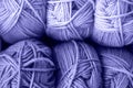 Many balls of wool yarn for knitting. Trendy color of year 2022. Royalty Free Stock Photo