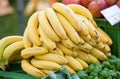 Many bananas on fruit market Royalty Free Stock Photo