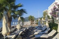 Many beach umbrellas