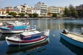 Many beautiful multi-colored pleasure boats anchoring in the bay waiting for tourists