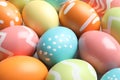 Many beautiful painted Easter eggs as background Royalty Free Stock Photo