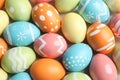 Many beautiful painted Easter eggs as background Royalty Free Stock Photo