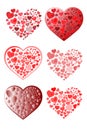 Many beauty decorative hearts