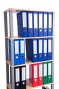 The many binder folders on the shelf Royalty Free Stock Photo