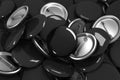 Many black blank button badges mockup, 3d rendering Royalty Free Stock Photo