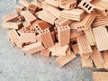 Many of block pile up on cement ground Royalty Free Stock Photo