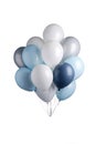 Many blue balloons isolated on white background. Generative AI