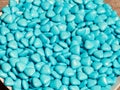 many blue candies in the shape of hearts Royalty Free Stock Photo