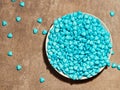 many blue candies in the shape of hearts Royalty Free Stock Photo