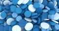 Many blue pills close-up Royalty Free Stock Photo