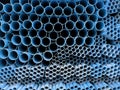 Blue plastic pipe background Royalty Free Stock Photo