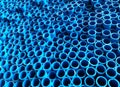 Many blue pvc pipe