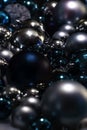 Many blue and silver christmas balls. Close up. Selective focus. Christmas decoration Royalty Free Stock Photo