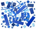 Many blue toys