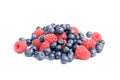 Many blueberries & raspberries Royalty Free Stock Photo