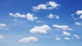 Many blurred white clouds on the beautiful blue sky. Royalty Free Stock Photo