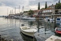 Many boats in harbor, Stomorska, Solta island, Croatia