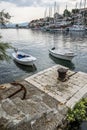 Many boats in harbor, Stomorska, Solta island, Croatia Royalty Free Stock Photo