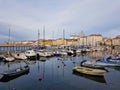 many boats at the pier in summer