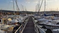 many boats at the pier at summertime