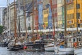 Copenhagen harbour with boats. Denmark.