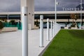 Many bollard in shopping centre parking on Tenerife Royalty Free Stock Photo