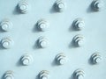 Many bolts with screw-nuts closeup Royalty Free Stock Photo