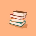 Many book flat vector