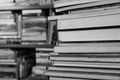Many books on book shelves Royalty Free Stock Photo