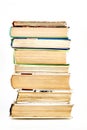 Many books standing in a row isolated Royalty Free Stock Photo