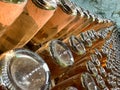 many bottles of champagne are stored in the underground cellar Royalty Free Stock Photo