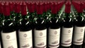 Many bottles of Italian wine, 3D rendering