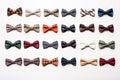 many bow ties isolated on white background Royalty Free Stock Photo