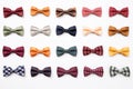 many bow ties isolated on white background Royalty Free Stock Photo