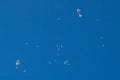 Many bright baloons in the blue sky Royalty Free Stock Photo