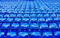 Many bright blue stadium seats perspective shot Royalty Free Stock Photo