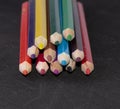 Many bright colored pencils close-up Royalty Free Stock Photo