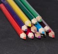 Many bright colored pencils close-up Royalty Free Stock Photo