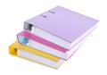 Many bright office folders isolated on white Royalty Free Stock Photo