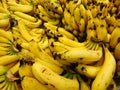 Many bright yellow ripe banana