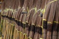 Many brooms make with coconut leaves