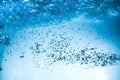 Many bubbles in water close up, abstract water wave with bubbles Royalty Free Stock Photo