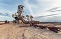 Many buckets of giant quarry excavator