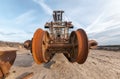 Many buckets of giant quarry excavator