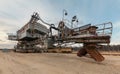 Many buckets of giant quarry excavator Equipment for the extraction of sand from the quarry Royalty Free Stock Photo