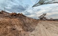 Many buckets of giant quarry excavator Royalty Free Stock Photo